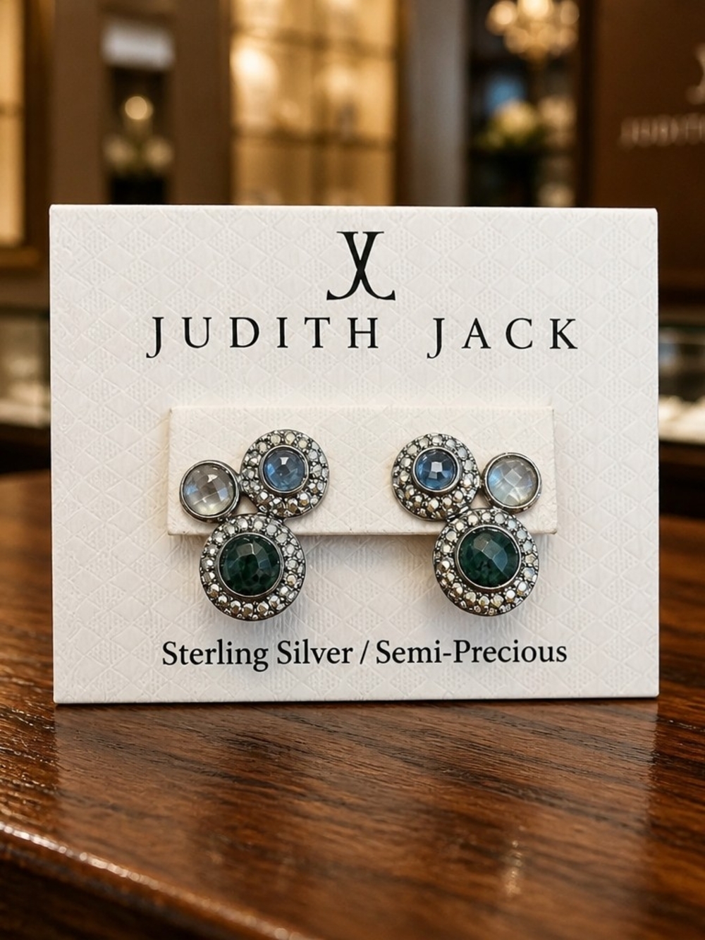 Judith Jack 925 Sterling Silver Vintage Semi-Precious Earrings